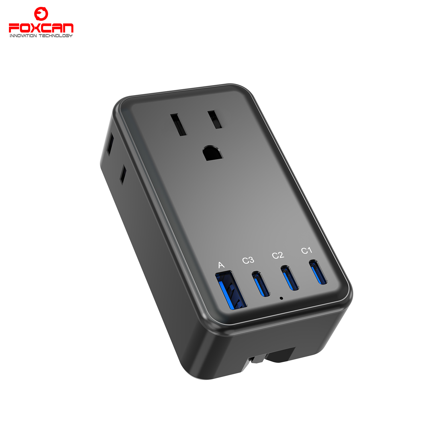 FOXCAN_FC-C00-1 New Ultra-thin PD 25W Travel Adapter with 3TypeC