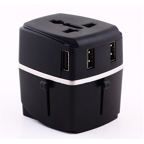 World adapter with 4 USB chargers