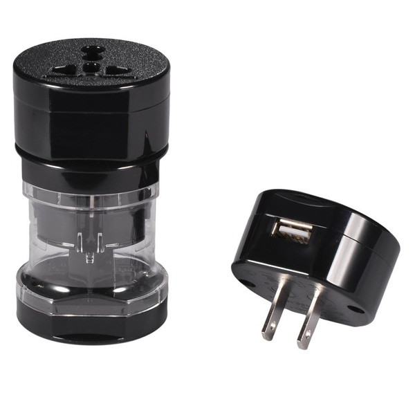 Travel adapter with USB charger