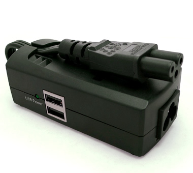 Notebook Travel Surge Adapter with Dual USB chargers